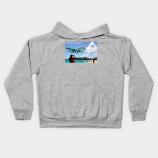 Low Flying Plane Maho Beach Kids Hoodie